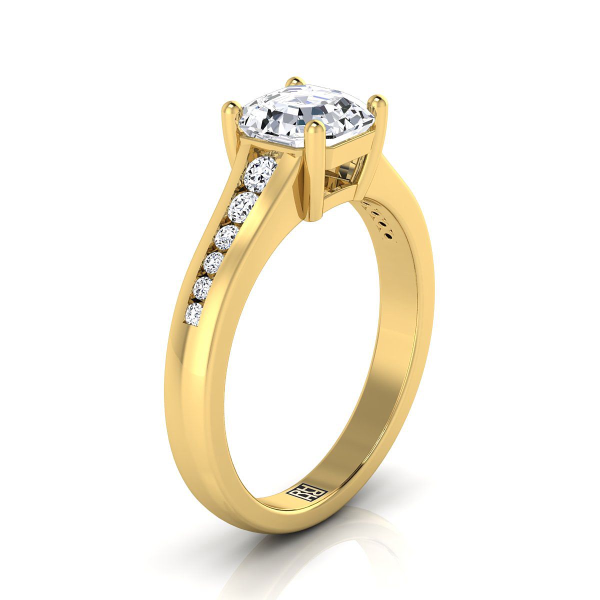 Select Channel Set Cut styling on The Stevie asscher engagement ring setting | RockHer