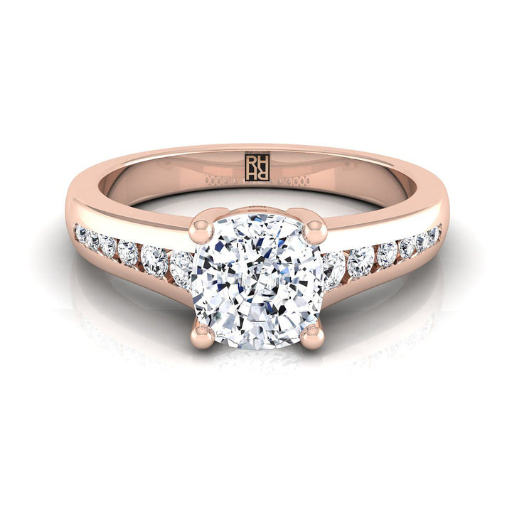 Contemporary Tapered Channel Cushion, in 14K Rose Gold | RockHer