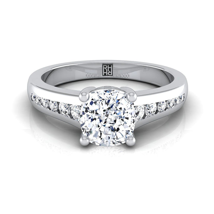The Stevie cushion engagement ring setting in Platinum | RockHer