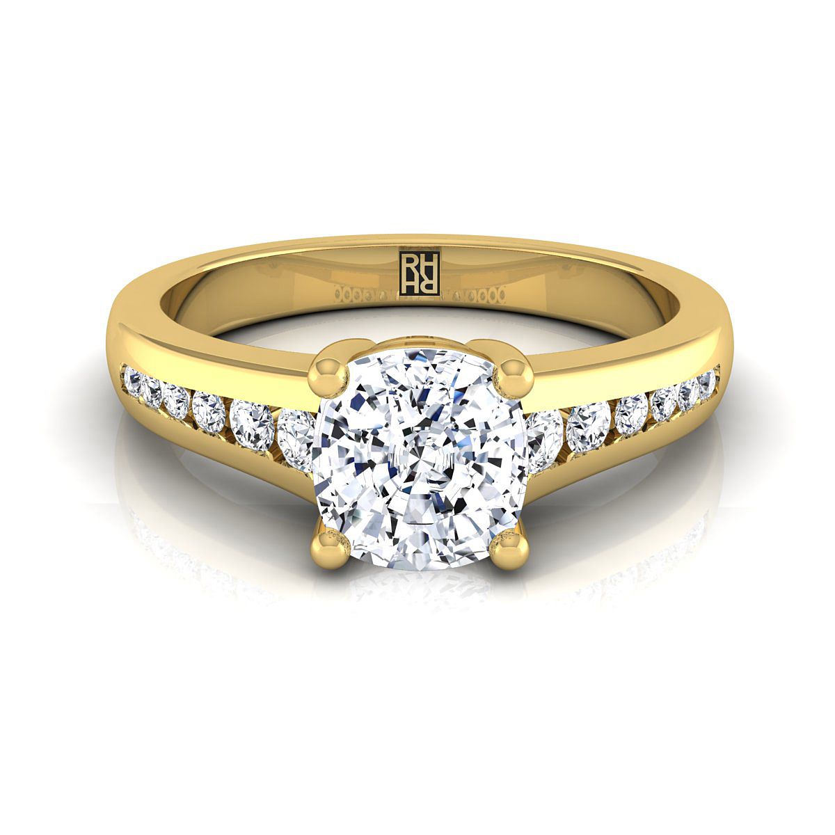 The Stevie cushion engagement ring setting in 18K Yellow Gold | RockHer