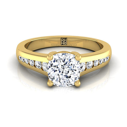 Contemporary Tapered Channel Cushion, in 18K Yellow Gold | RockHer