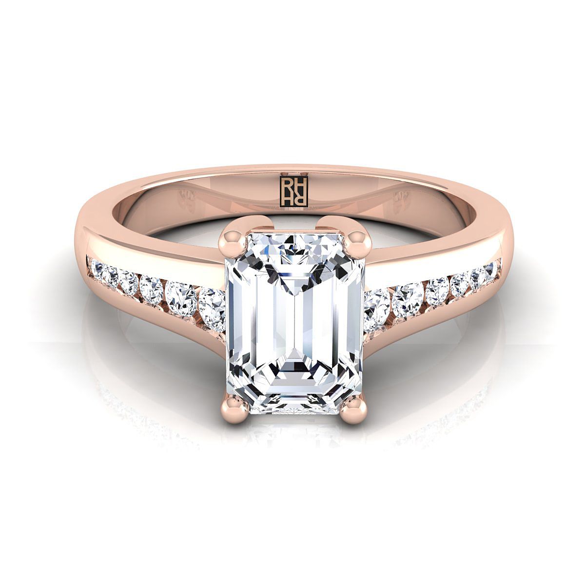 The Stevie emerald engagement ring setting in 14K Rose Gold | RockHer