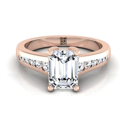 The Stevie Select Channel Set Engagement Ring with Lab Diamond in 14K Rose Gold - view 1