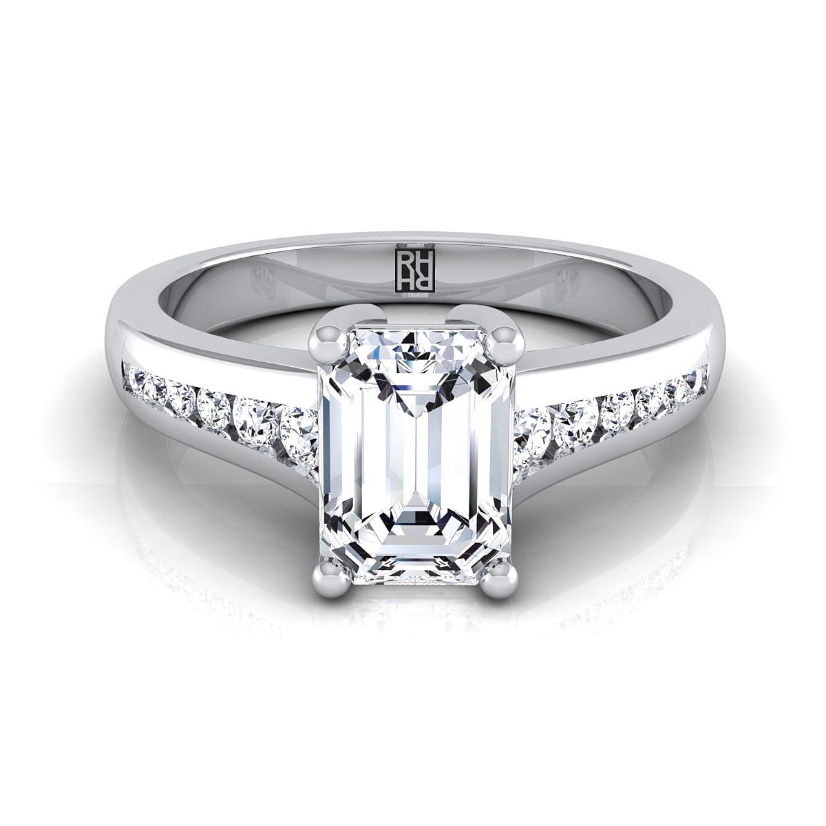 The Stevie emerald engagement ring setting in Platinum | RockHer