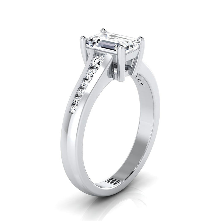 The Stevie Select Channel Set Engagement Ring with Lab Diamond in Platinum - view 2
