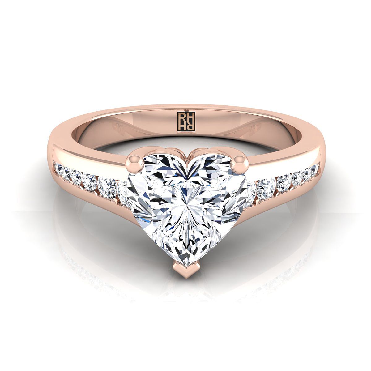 The Stevie heart engagement ring setting in 14K Rose Gold | RockHer