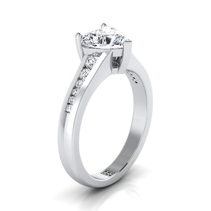 Contemporary Tapered Channel Heart Shape, in Platinum – view 9 | RockHer