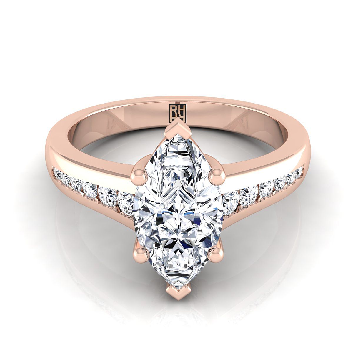 The Stevie marquise engagement ring setting in 14K Rose Gold | RockHer