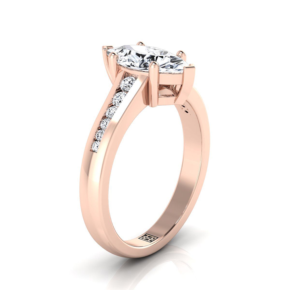 Select Channel Set styling on The Stevie marquise engagement ring setting | RockHer