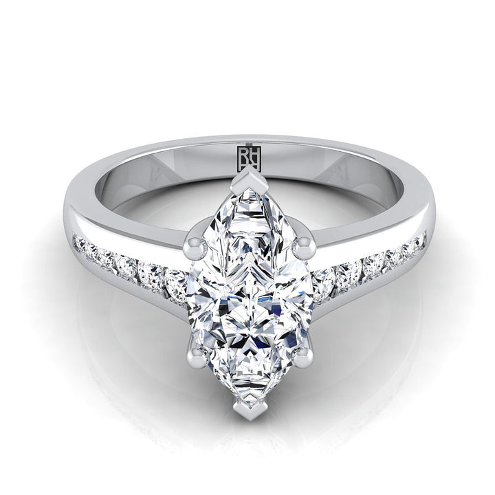 Contemporary Tapered Channel Marquise, in Platinum | RockHer