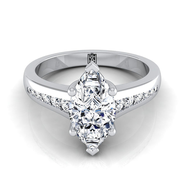 The Stevie Select Channel Set Marquise Lab Diamond Engagement Ring in Platinum