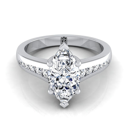The Stevie Select Channel Set Engagement Ring with Lab Diamond in 18K White Gold - view 1