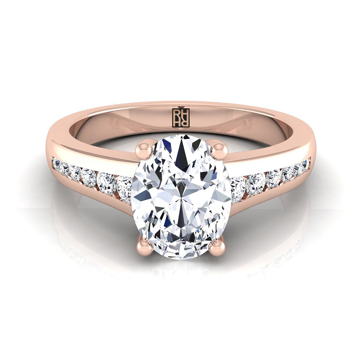 The Stevie oval engagement ring setting in 14K Rose Gold | RockHer