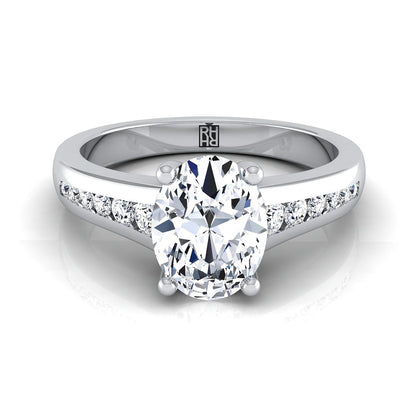 Contemporary Tapered Channel Oval, in Platinum | RockHer