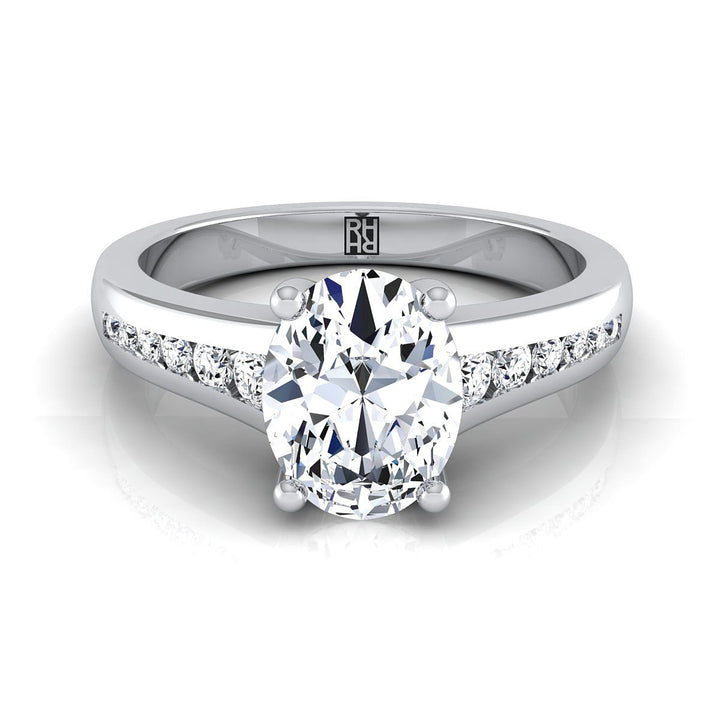 Contemporary Tapered Channel Oval, in Platinum | RockHer