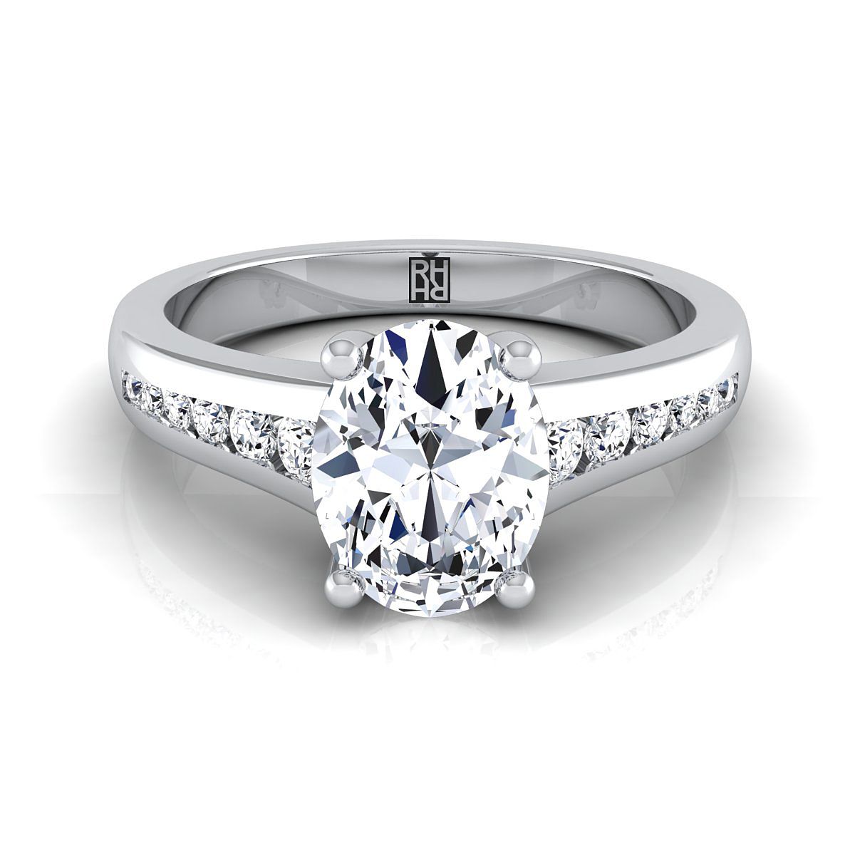 The Stevie oval engagement ring setting in Platinum | RockHer