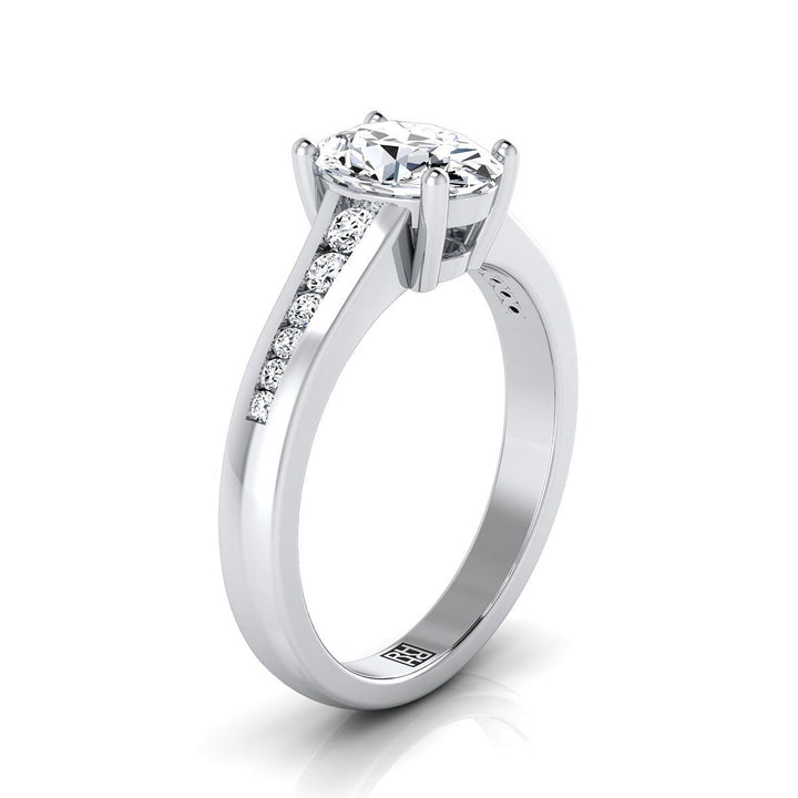 The Stevie Select Channel Set Engagement Ring with Lab Diamond in Platinum - view 2