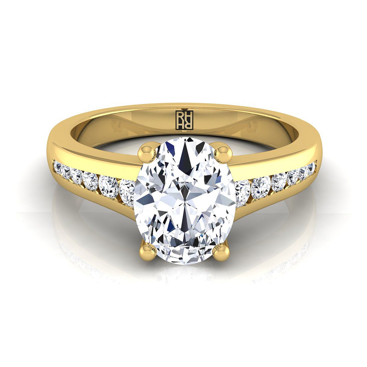 The Stevie oval engagement ring setting in 18K Yellow Gold | RockHer
