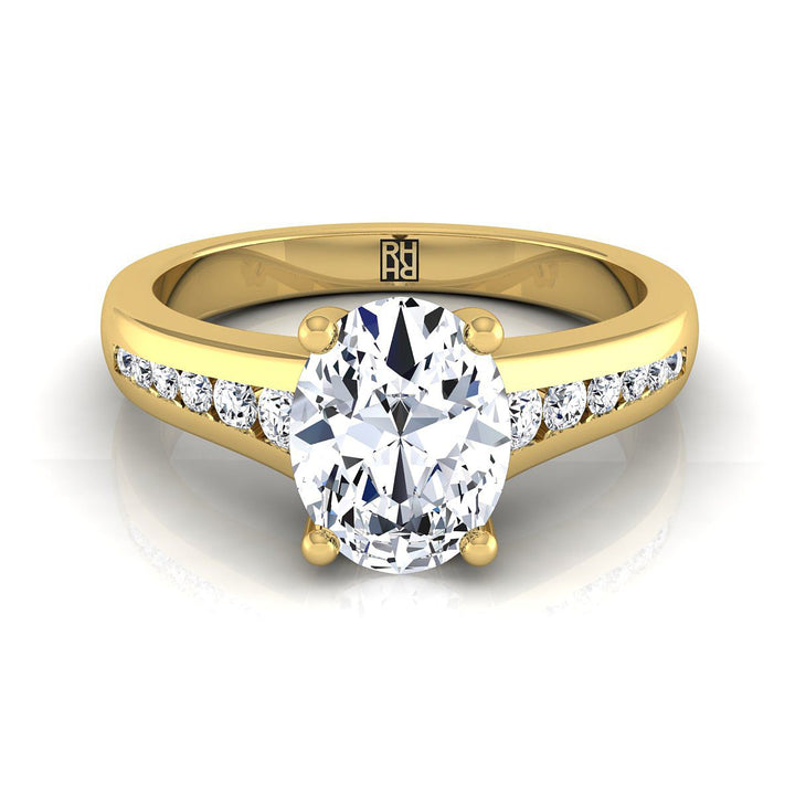 The Stevie Select Channel Set Engagement Ring with Lab Diamond in 18K Yellow Gold - view 1
