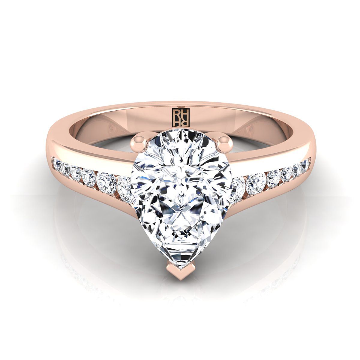 The Stevie pear engagement ring setting in 14K Rose Gold | RockHer