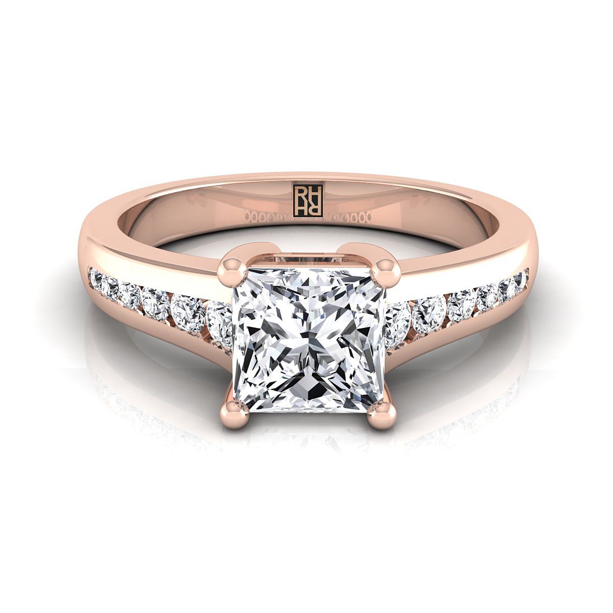 The Stevie princess engagement ring setting in 14K Rose Gold | RockHer