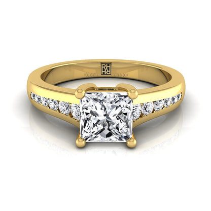 Contemporary Tapered Channel Princess, in 18K Yellow Gold | RockHer