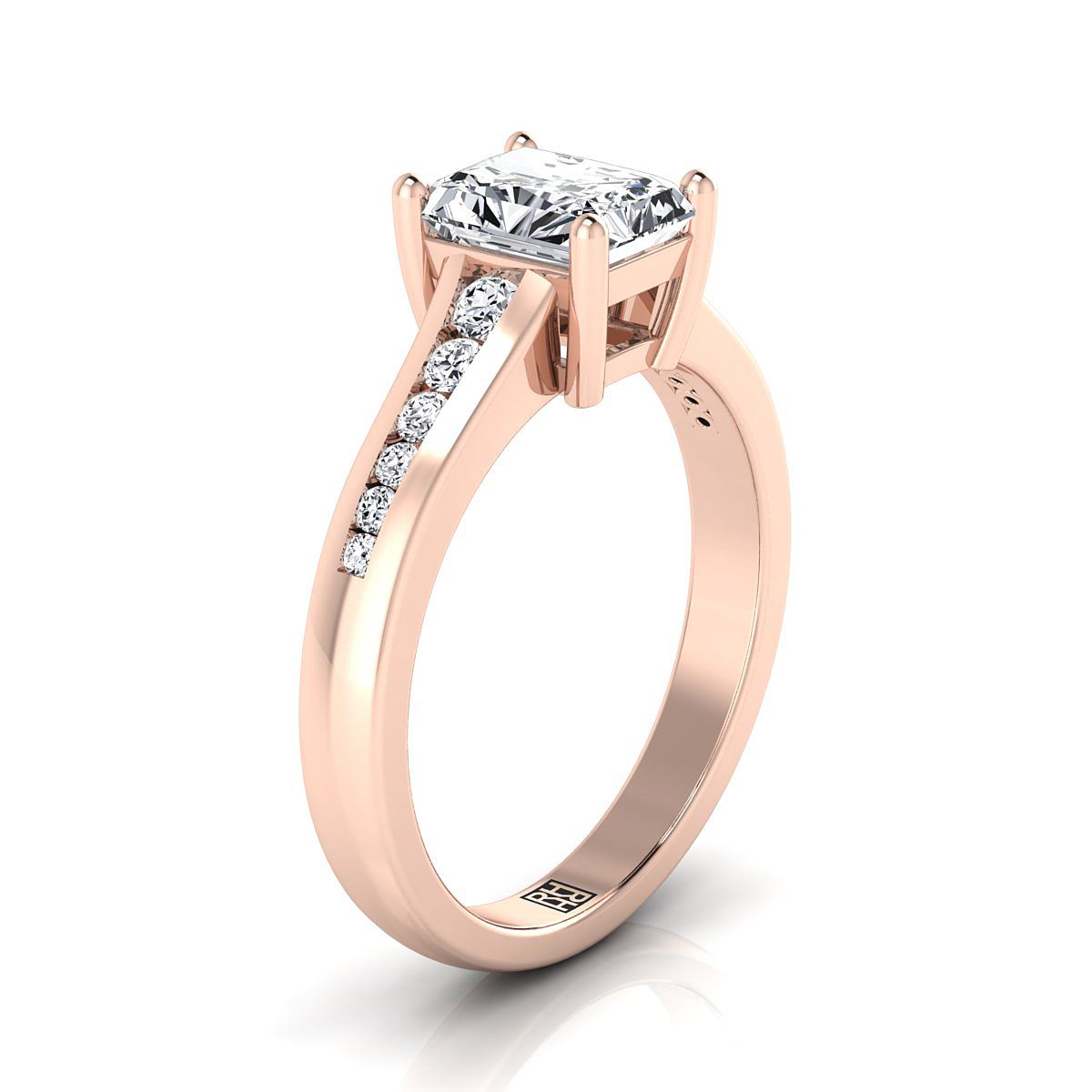 Select Channel Set Cut styling on The Stevie radiant engagement ring setting | RockHer