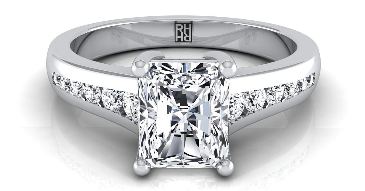 Stevie Radiant contemporary tapered channel | 14K White Gold | RockHer