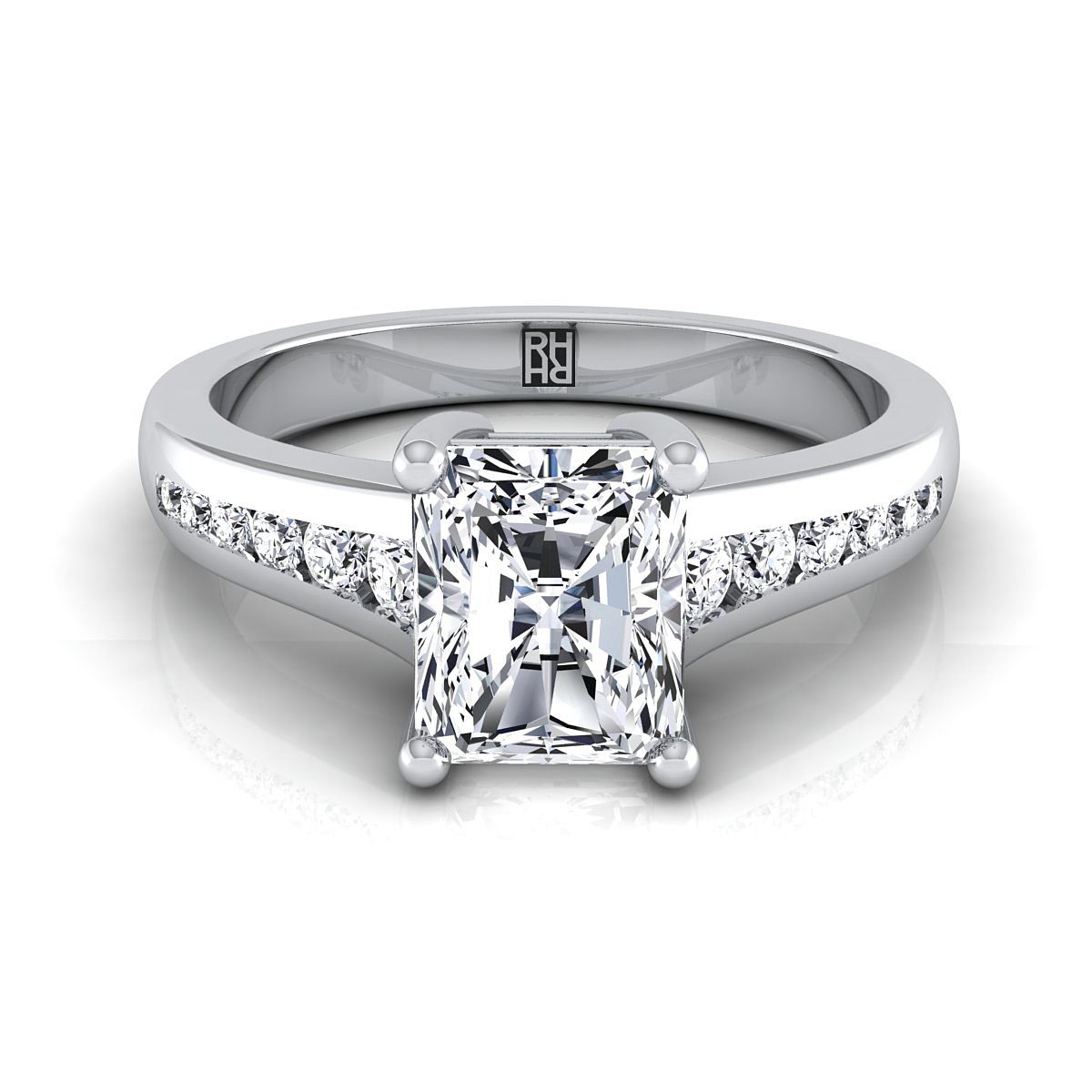 The Stevie radiant engagement ring setting in Platinum | RockHer