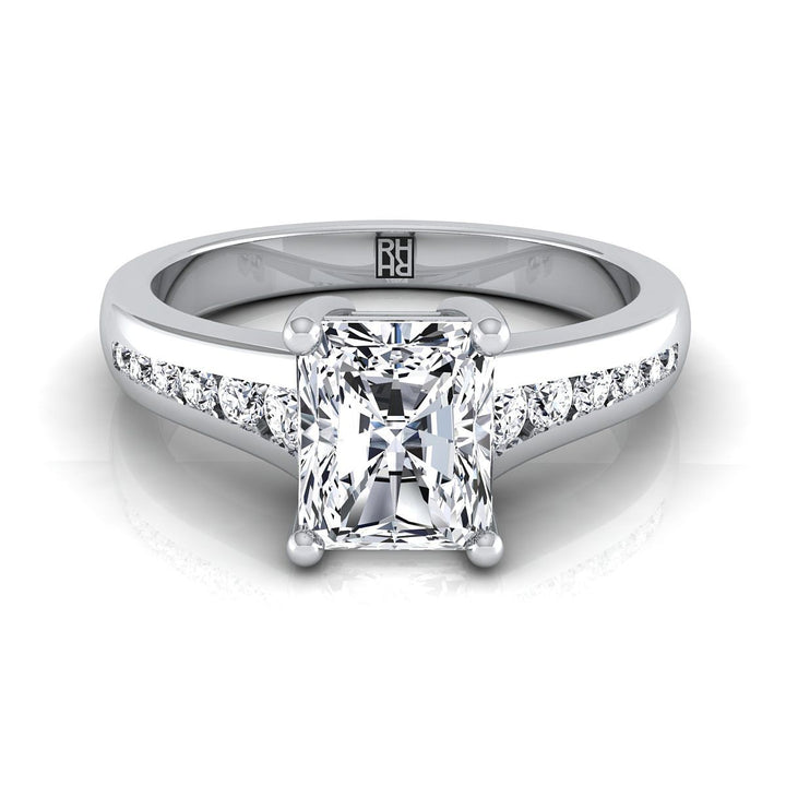 Contemporary Tapered Channel Radiant, in Platinum | RockHer