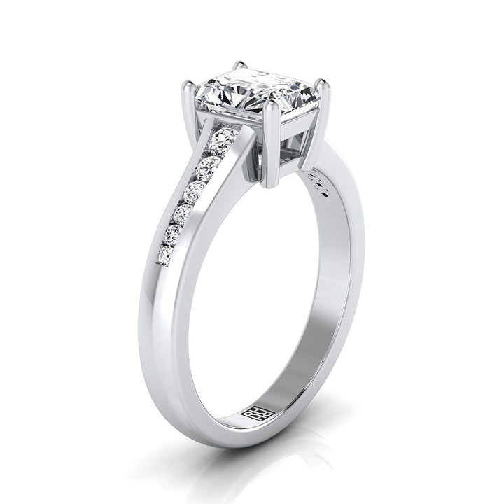The Stevie Select Channel Set Engagement Ring with Lab Diamond in 18K White Gold - view 2