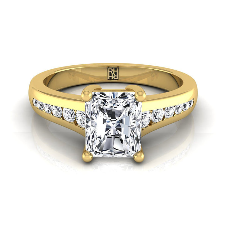 Contemporary Tapered Channel Radiant, in 18K Yellow Gold | RockHer