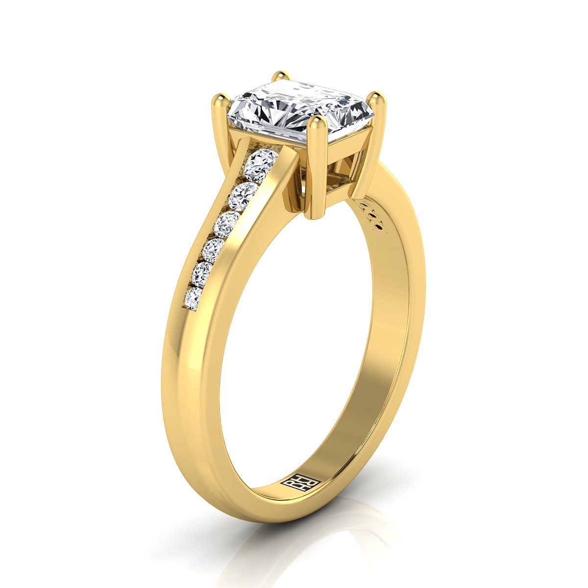 Select Channel Set Cut styling on The Stevie radiant engagement ring setting | RockHer