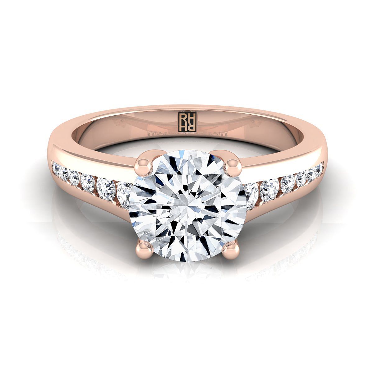 The Stevie round engagement ring setting in 14K Rose Gold | RockHer