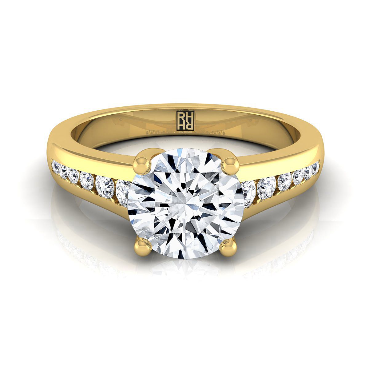 The Stevie round engagement ring setting in 18K Yellow Gold | RockHer