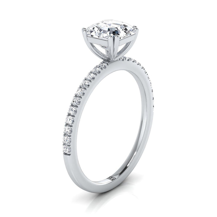 The Kelly Select Pavé Engagement Ring with Lab Diamond in Platinum - view 2