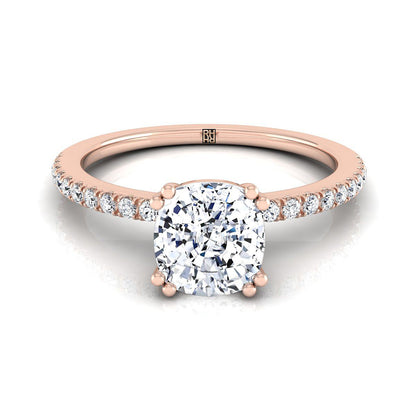 The Kelly cushion engagement ring setting in 14K Rose Gold | RockHer