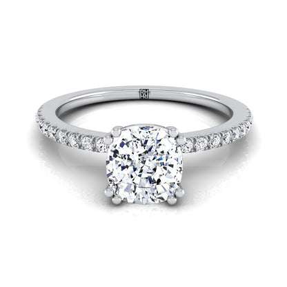 The Kelly cushion engagement ring setting in Platinum | RockHer