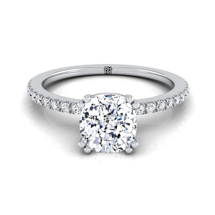 The Kelly cushion engagement ring setting in Platinum | RockHer