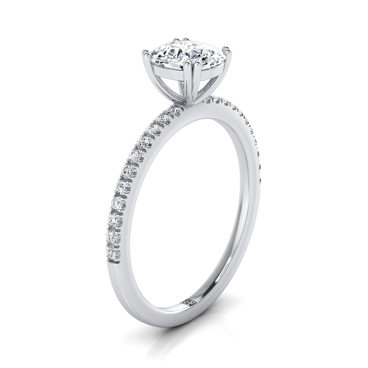 Select Pavé Cut styling on The Kelly cushion engagement ring setting | RockHer