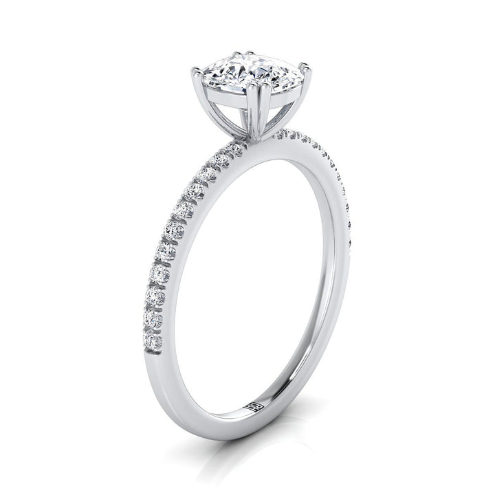 The Kelly Select Pavé Engagement Ring with Lab Diamond in 18K White Gold - view 2