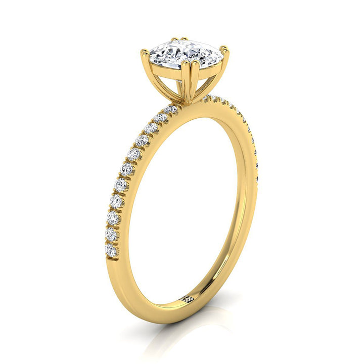 The Kelly Select Pavé Engagement Ring with Lab Diamond in 18K Yellow Gold - view 2