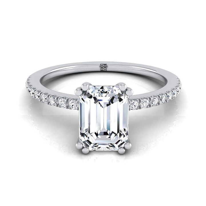 The Kelly Select Pavé Engagement Ring with Lab Diamond in Platinum - view 1