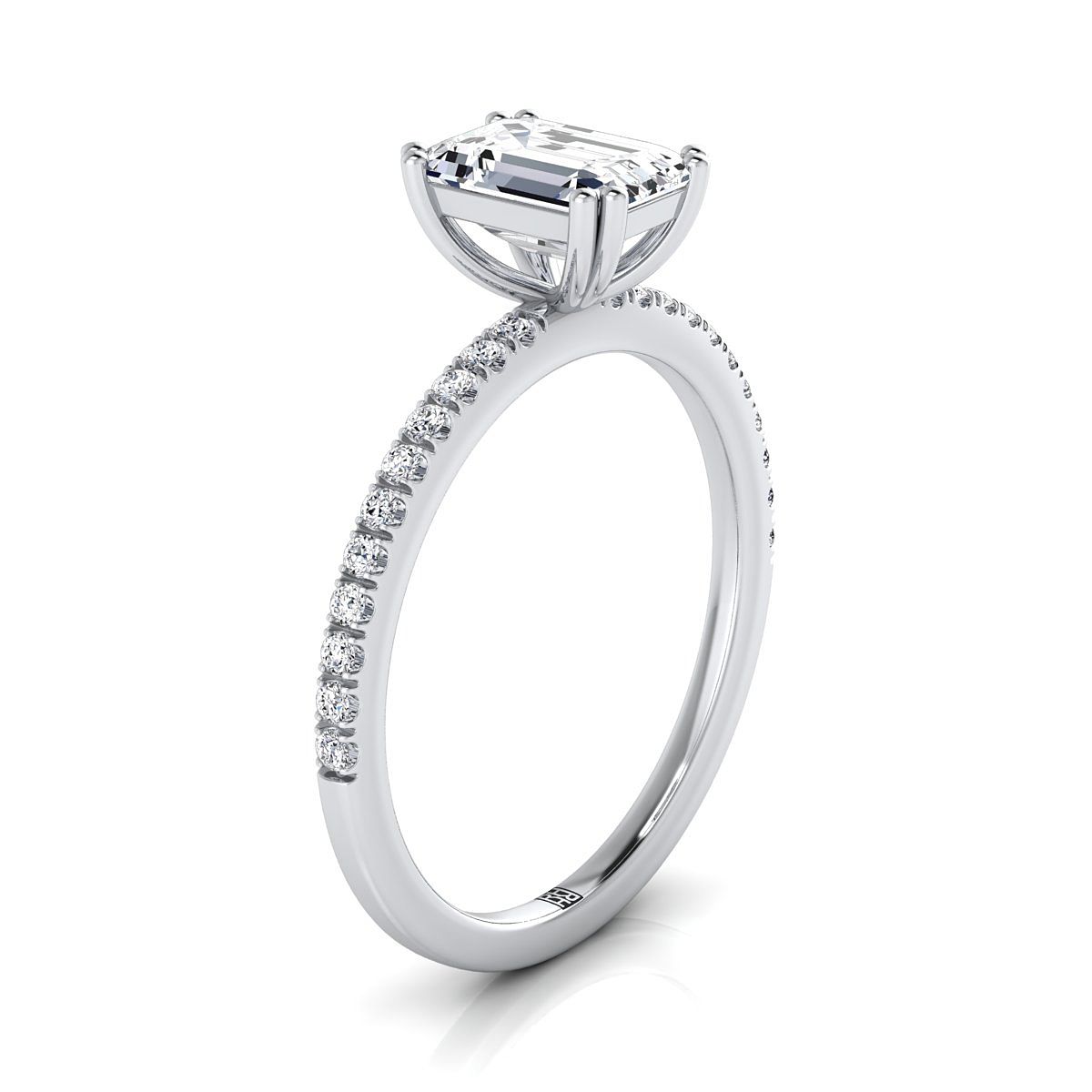 Select Pavé Cut styling on The Kelly emerald engagement ring setting | RockHer