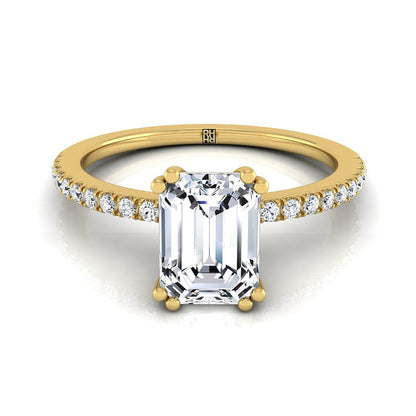 The Kelly Select Pavé Engagement Ring with Lab Diamond in 18K Yellow Gold - view 1