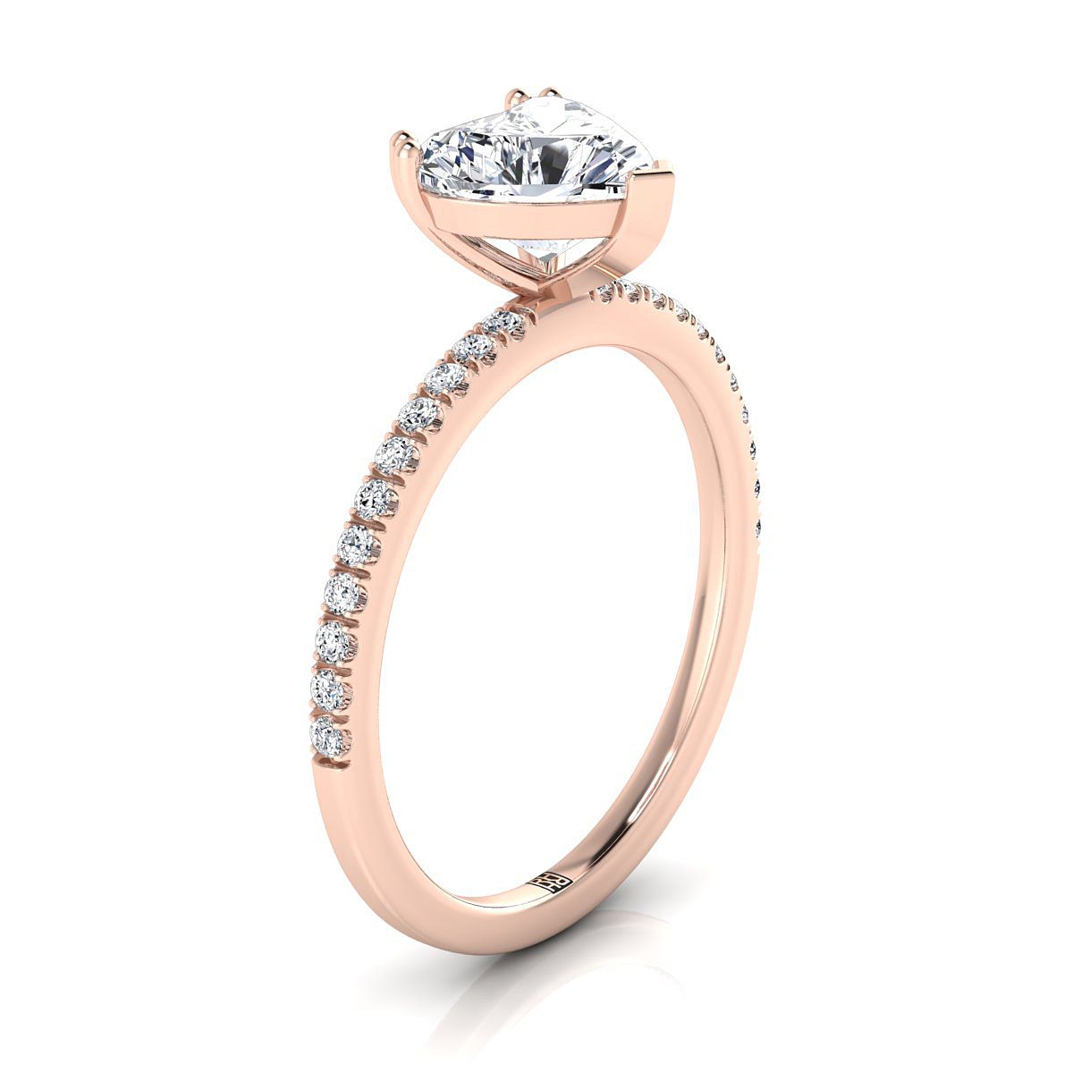 Select Pavé styling on The Kelly heart engagement ring setting | RockHer