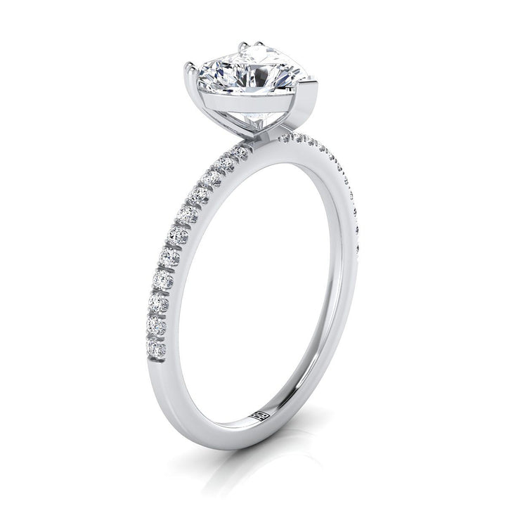 The Kelly Select Pavé Engagement Ring with Lab Diamond in 18K White Gold - view 2
