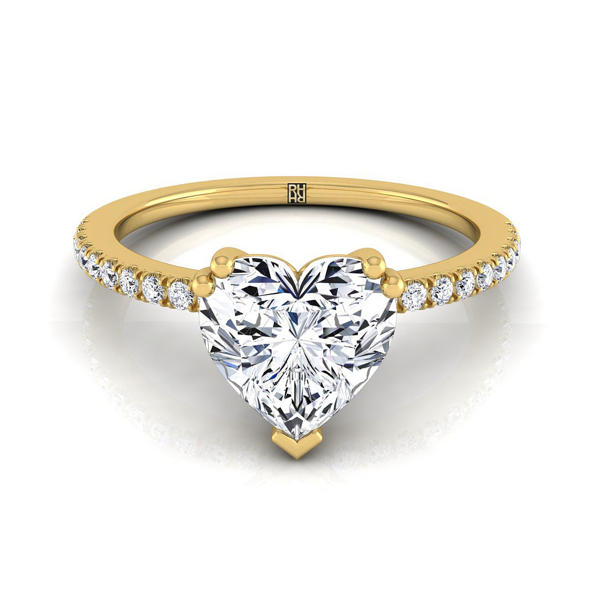 The Kelly heart engagement ring setting in 18K Yellow Gold | RockHer