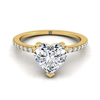 The Kelly Select Pavé Engagement Ring with Lab Diamond in 18K Yellow Gold - view 1