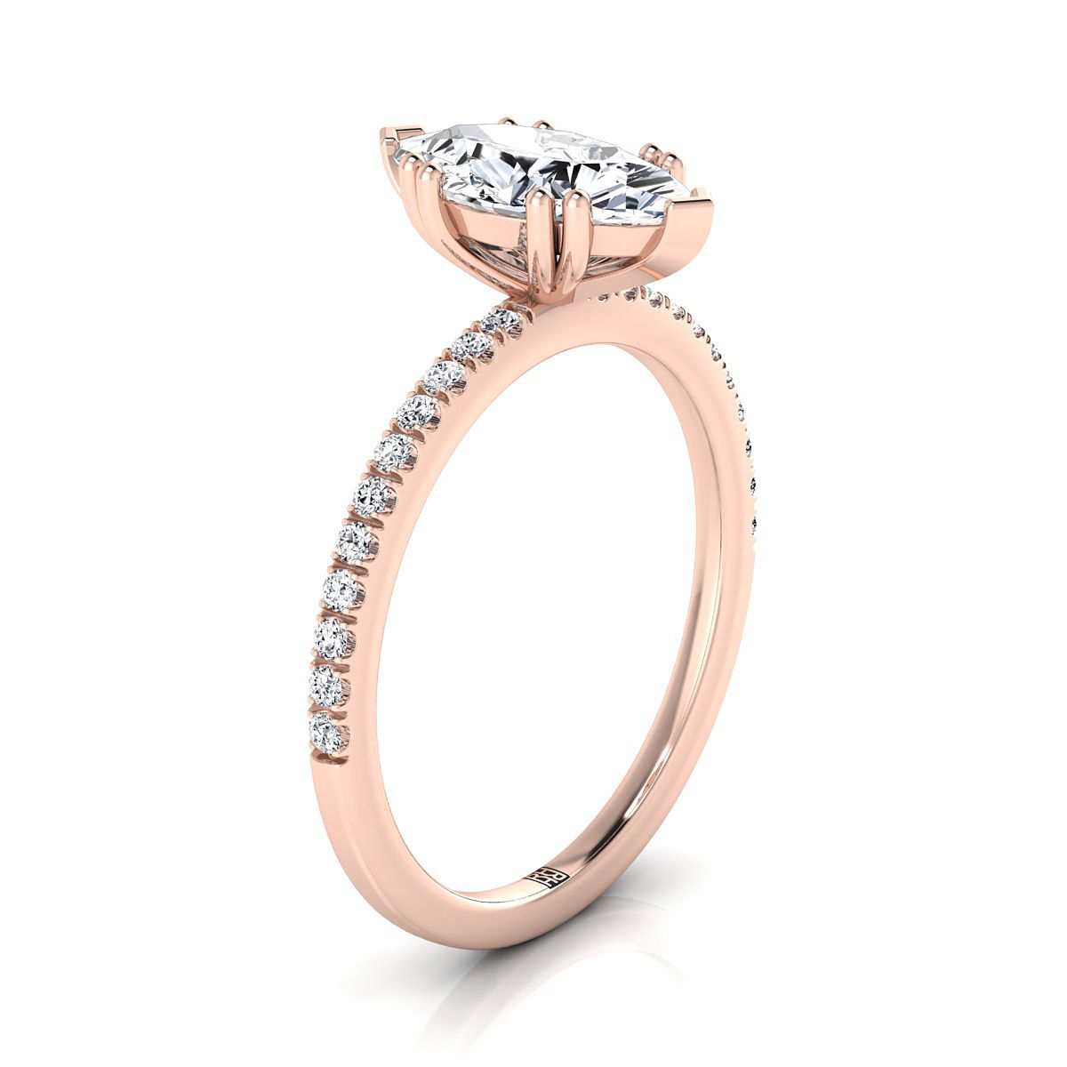 Select Pavé styling on The Kelly marquise engagement ring setting | RockHer
